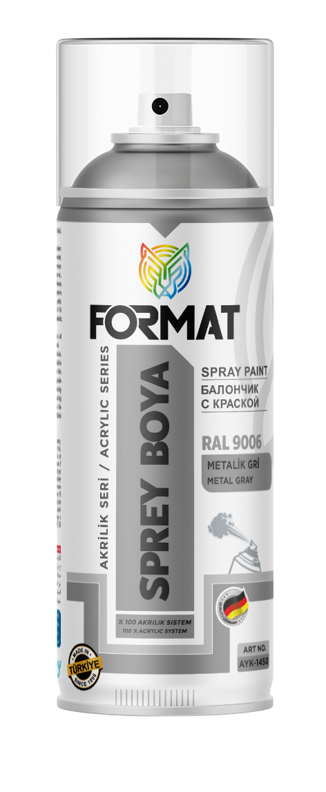 FORMAT RAL 9006 METALIK GRI AKRILIK SPREY BOYA 400 ML
